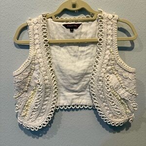 Ranna Gill Cream Embroidered Top